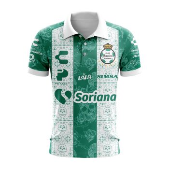 Liga MX Club Santos Laguna Special 2024 Home Dia De Muertos Design Polo Shirt