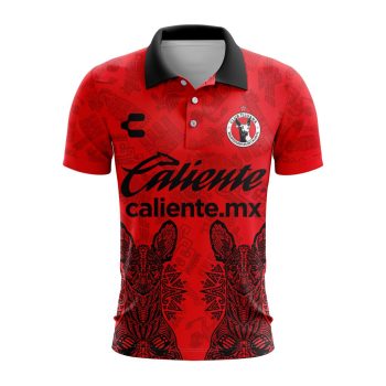 Liga MX Club Tijuana 2023-2024 Home Aztec Design Polo Shirt
