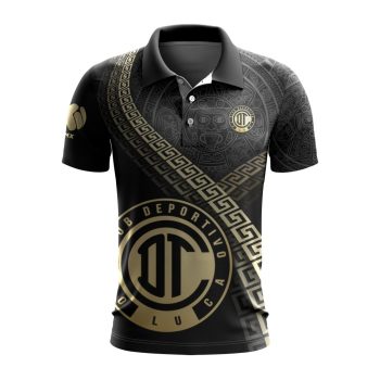 Liga MX Deportivo Toluca Special Black And Gold Design Polo Shirt