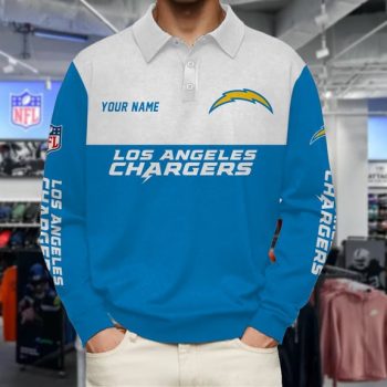 Los Angeles Chargers Collar Sweatshirt Custom Name Gift For Fan
