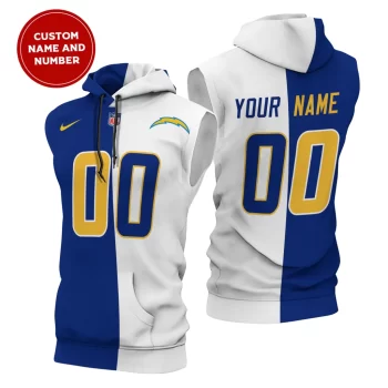 Los Angeles Chargers Custom Name/Number Sleeveless Hoodies Player Hoodie