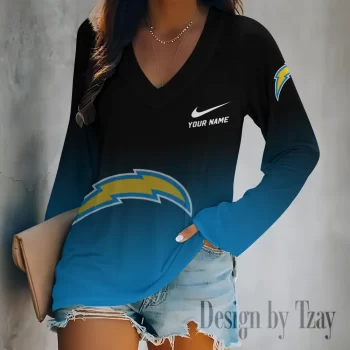 Los Angeles Chargers Women's Long sleeves V-neck T-shirt