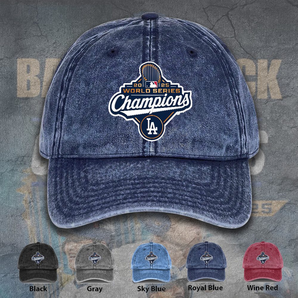 Los-Angeles-Dodgers-World-Series-2025-Wash-Denim-Cap-DNC1012 Los Angeles Dodgers World Series 2025 Wash Denim Cap DNC1012