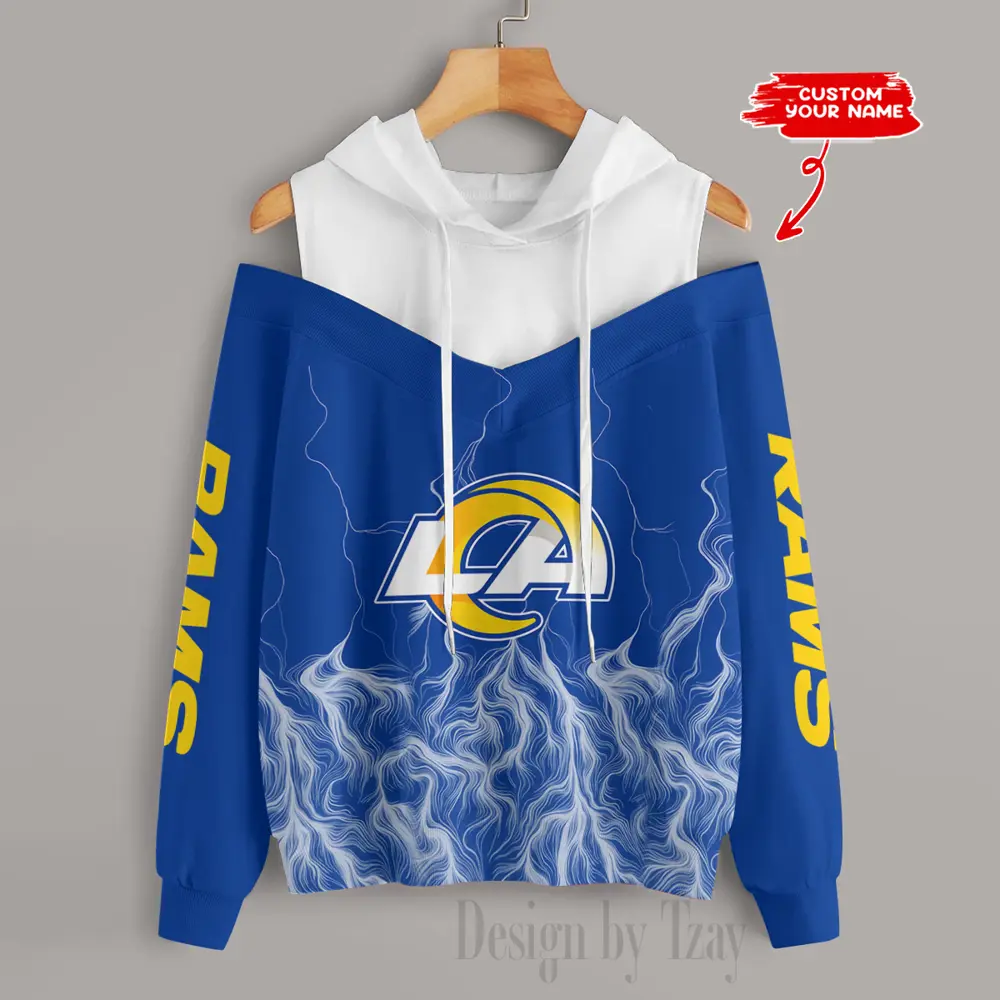 Los-Angeles-Rams-Slime-Off-Shoulder-Hooded-Sweatshirt-For-Women-1