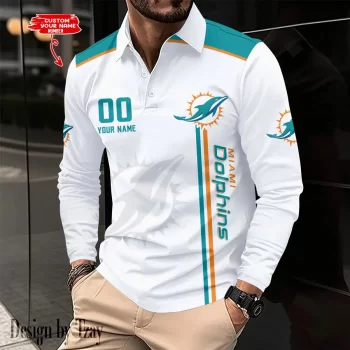 Miami Dolphins Long Sleeve Polo Shirt