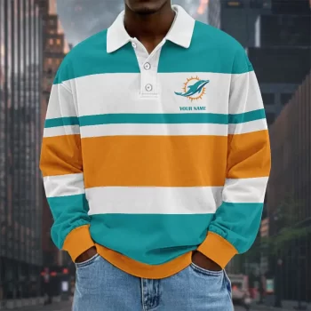 Miami Dolphins NFL Collar Sweatshirt Custom Name Gift For Fan