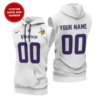 Minnesota Vikings Custom Name/Number Sleeveless Hoodies Player Hoodie