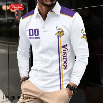 Minnesota Vikings Long Sleeve Polo Shirt