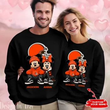 NFL Cleveland Browns Couple Sweater Custom Name Gifts For Lovers