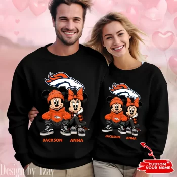NFL Denver Broncos Couple Sweater Custom Name Gifts For Lovers