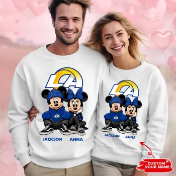 NFL Los Angeles Rams Couple Sweater Custom Name Gifts For Lovers