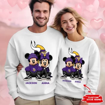 NFL Minnesota Vikings Couple Sweater Custom Name Gifts For Lovers