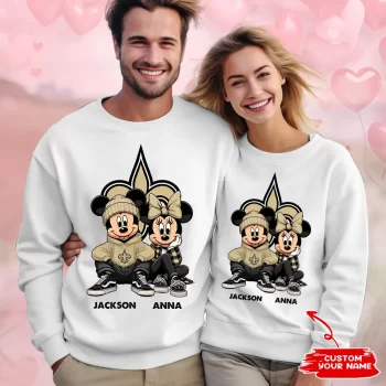 NFL New Orleans Saints Couple Sweater Custom Name Gifts For Lovers