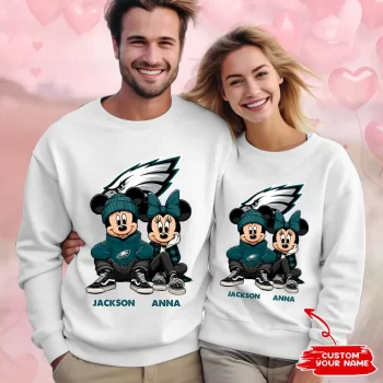 NFL Philadelphia Eagles Couple Sweater Custom Name Gifts For Lovers