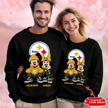 NFL Pittsburgh Steelers Couple Sweater Custom Name Gifts For Lovers
