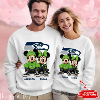 NFL Seattle Seahawks Couple Sweater Custom Name Gifts For Lovers