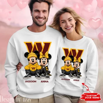 NFL Washington Commanders Couple Sweater Custom Name Gifts For Lovers