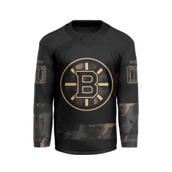 NHL Boston Bruins Personalized Military AppreciationV-shaped Hockey Jersey DBJ1088