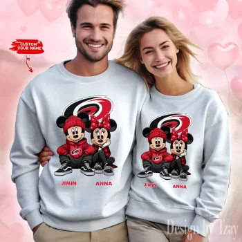 NHL Carolina Hurricanes Couple Sweater Custom Name Gifts For Lovers