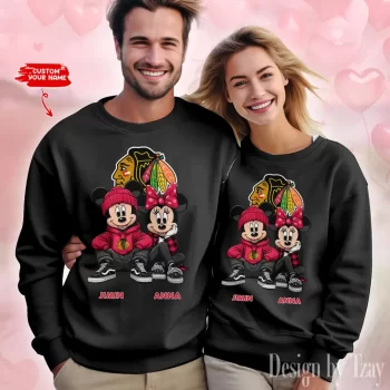 NHL Chicago Blackhawks Couple Sweater Custom Name Gifts For Lovers