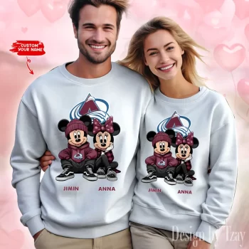 NHL Colorado Avalanche Couple Sweater Custom Name Gifts For Lovers