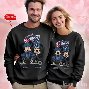 NHL Columbus Blue Jackets Couple Sweater Custom Name Gifts For Lovers