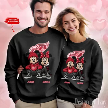 NHL Detroit Red Wings Couple Sweater Custom Name Gifts For Lovers