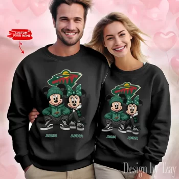 NHL Minnesota Wild Couple Sweater Custom Name Gifts For Lovers