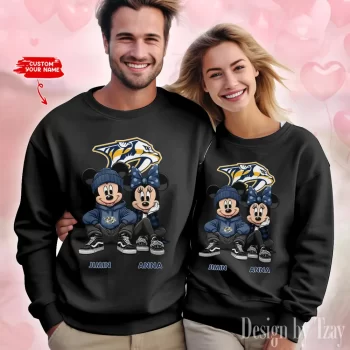 NHL Nashville Predators Couple Sweater Custom Name Gifts For Lovers