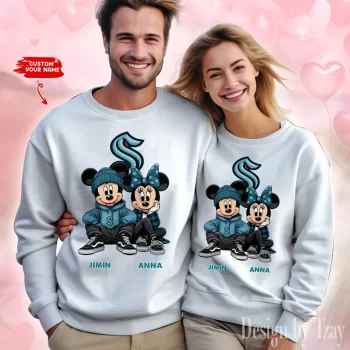 NHL Seattle Kraken Couple Sweater Custom Name Gifts For Lovers