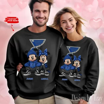 NHL St. Louis Blues Couple Sweater Custom Name Gifts For Lovers
