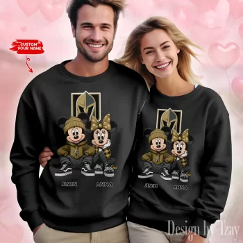 NHL Vegas Golden Knights Couple Sweater Custom Name Gifts For Lovers