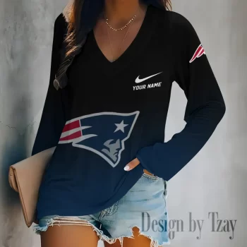 New England Patriots Women's Long sleeves V-neck T-shirt