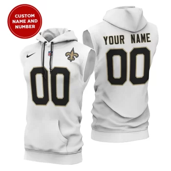 New Orleans Saints Custom Name/Number Sleeveless Hoodies Player Hoodie