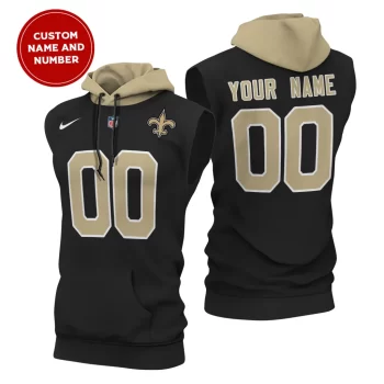 New Orleans Saints Custom Name/Number Sleeveless Hoodies Player Hoodie
