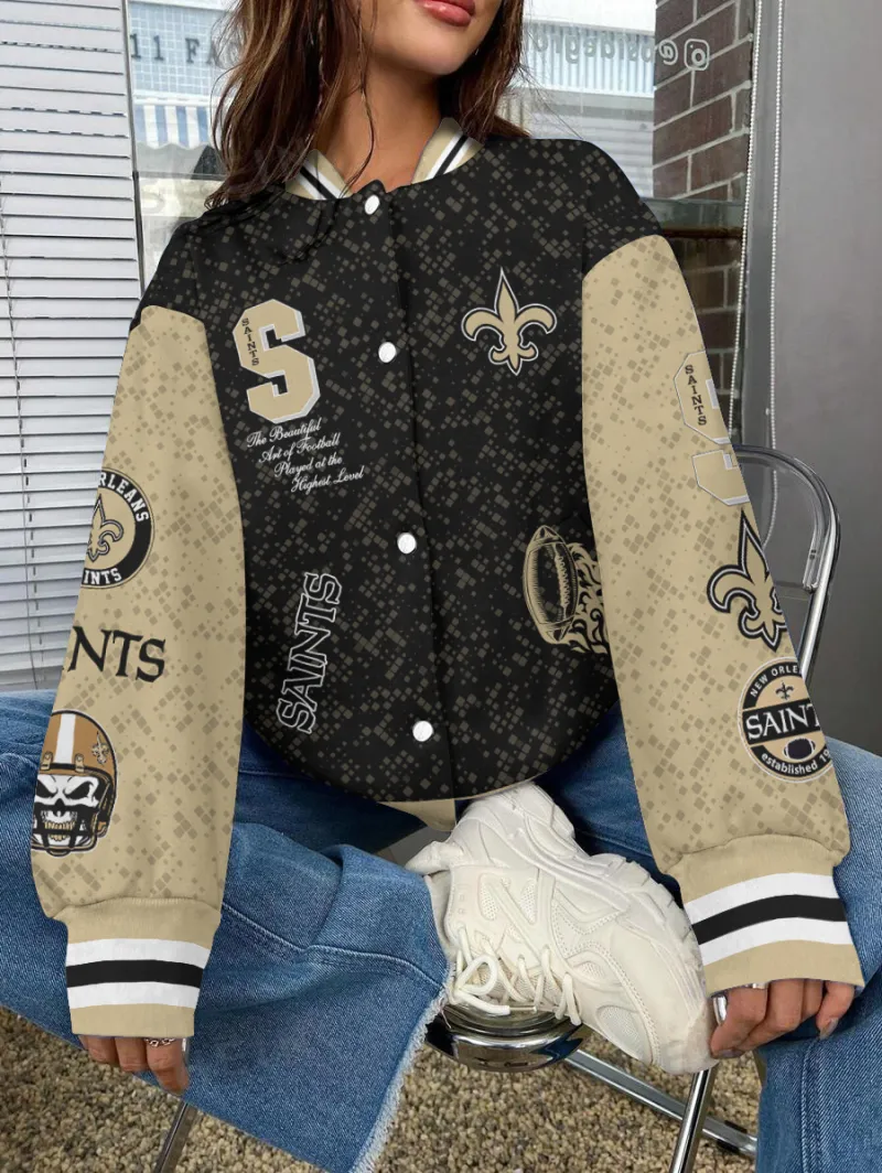 New-Orleans-Saints-National-Football-League-Varsity-Jacket-Baseball-Button-Jacket-BJA1473 New Orleans Saints National Football League Varsity Jacket Baseball Button Jacket BJA1473