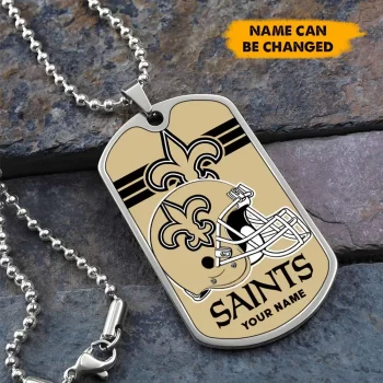 New Orleans Saints Personalized Dog Tag Necklace
