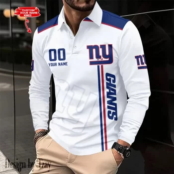 New York Giants Long Sleeve Polo Shirt