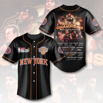 New York Knicks 2025 NBA Cup Champions Baseball Jersey CLO1859