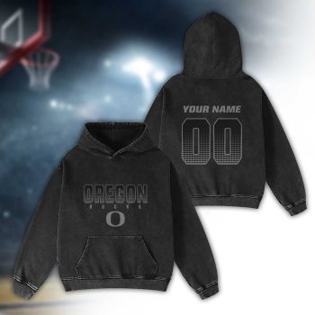 Oregon Ducks Blackout 2D Personalized Name/Number Washed Hoodie Vintage Hoodie