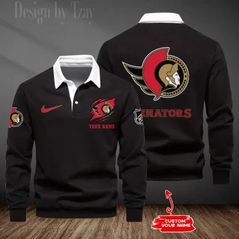 Ottawa Senators Long Sleeve Collar Sweatshirt