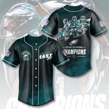 Philadelphia Eagles 2025 NFC East Division Champions Baseball Jersey NEG2272