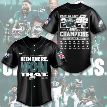 Philadelphia Eagles 2025 NFC East Division Champions Baseball Jersey NEG2302