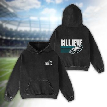 Philadelphia Eagles BILLIEVE 2D Personalized Name/Number Washed Hoodie Vintage Hoodie