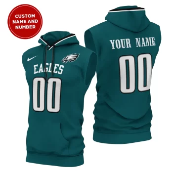 Philadelphia Eagles Custom Name/Number Sleeveless Hoodies Player Hoodie