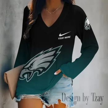 Philadelphia Eagles Women's Long sleeves V-neck T-shirt