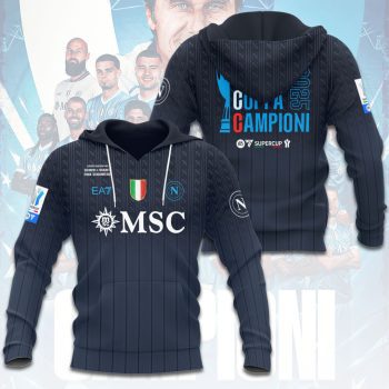 S.S.C. Napoli 2025 Italian Super Cup Champions Unisex Performance Hoodie NEG2125