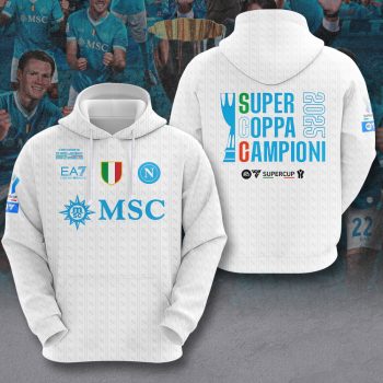 S.S.C. Napoli 2025 Italian Super Cup Champions Unisex Performance Hoodie NEG2126