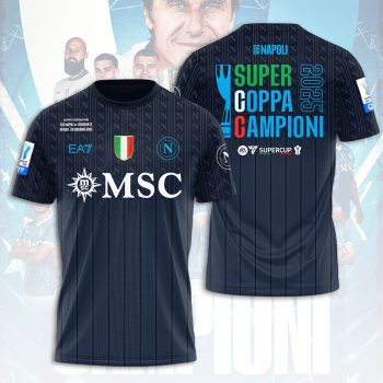 S.S.C. Napoli 2025 Italian Super Cup Champions Unisex Performance T-Shirt NEG2000