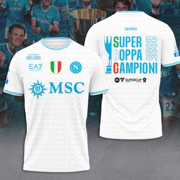 S.S.C. Napoli 2025 Italian Super Cup Champions Unisex Performance T-Shirt NEG2003